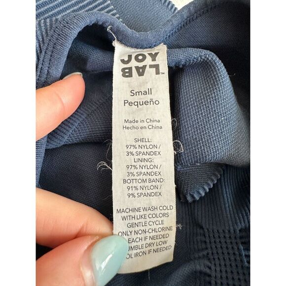 Joy Lab Blue Ribbed Sports Bra Size Small - Picture 3 of 3